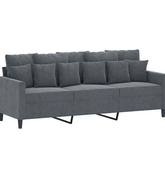 3-Sitzer-Sofa Dunkelgrau 180 cm Samt