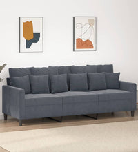 3-Sitzer-Sofa Dunkelgrau 180 cm Samt