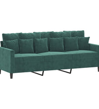 3-Sitzer-Sofa Dunkelgrün 180 cm Samt