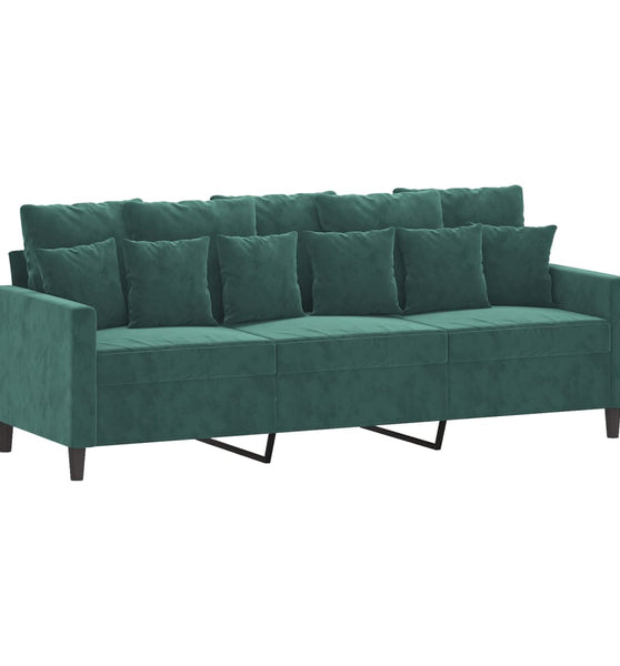 3-Sitzer-Sofa Dunkelgrün 180 cm Samt