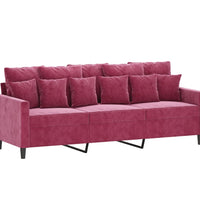 3-Sitzer-Sofa Weinrot 180 cm Samt