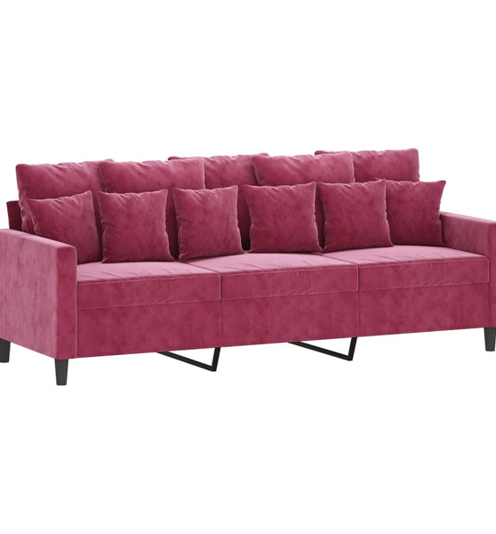 3-Sitzer-Sofa Weinrot 180 cm Samt