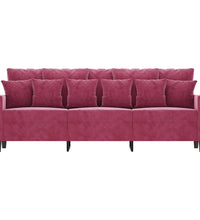 3-Sitzer-Sofa Weinrot 180 cm Samt
