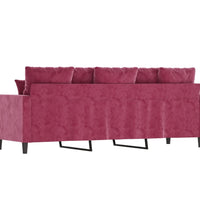 3-Sitzer-Sofa Weinrot 180 cm Samt