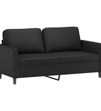 2-Sitzer-Sofa Schwarz 140 cm Kunstleder