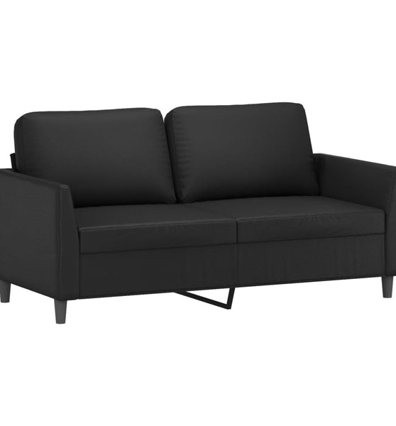2-Sitzer-Sofa Schwarz 140 cm Kunstleder
