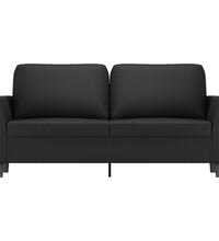 2-Sitzer-Sofa Schwarz 140 cm Kunstleder