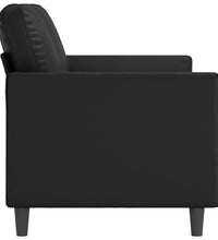 2-Sitzer-Sofa Schwarz 140 cm Kunstleder