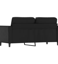 2-Sitzer-Sofa Schwarz 140 cm Kunstleder