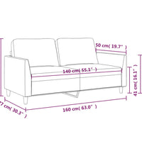 2-Sitzer-Sofa Schwarz 140 cm Kunstleder