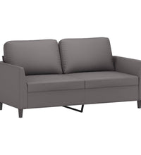 2-Sitzer-Sofa Grau 140 cm Kunstleder