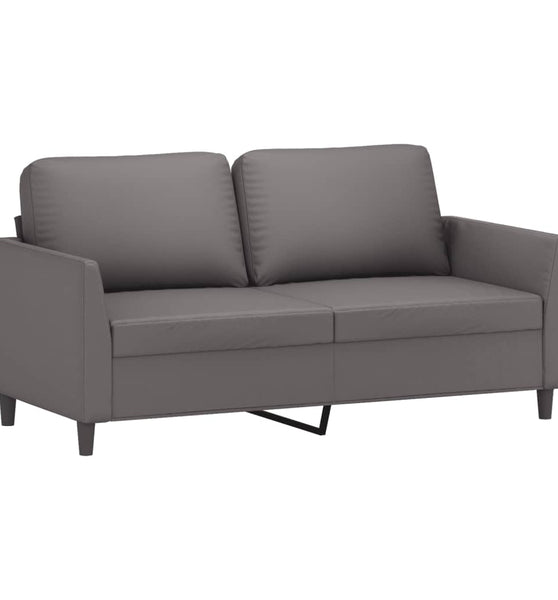 2-Sitzer-Sofa Grau 140 cm Kunstleder