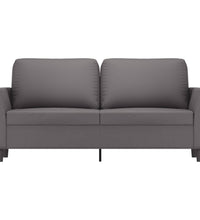 2-Sitzer-Sofa Grau 140 cm Kunstleder