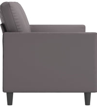 2-Sitzer-Sofa Grau 140 cm Kunstleder