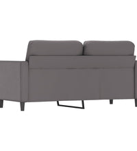 2-Sitzer-Sofa Grau 140 cm Kunstleder