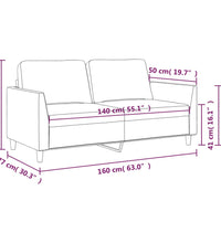 2-Sitzer-Sofa Grau 140 cm Kunstleder