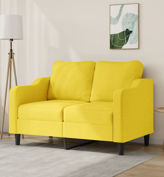 2-Sitzer-Sofa Hellgelb 120 cm Stoff