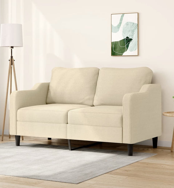 2-Sitzer-Sofa Creme 140 cm Stoff