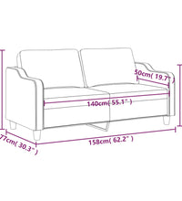 2-Sitzer-Sofa Schwarz 140 cm Stoff