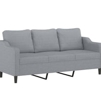 3-Sitzer-Sofa Hellgrau 180 cm Stoff