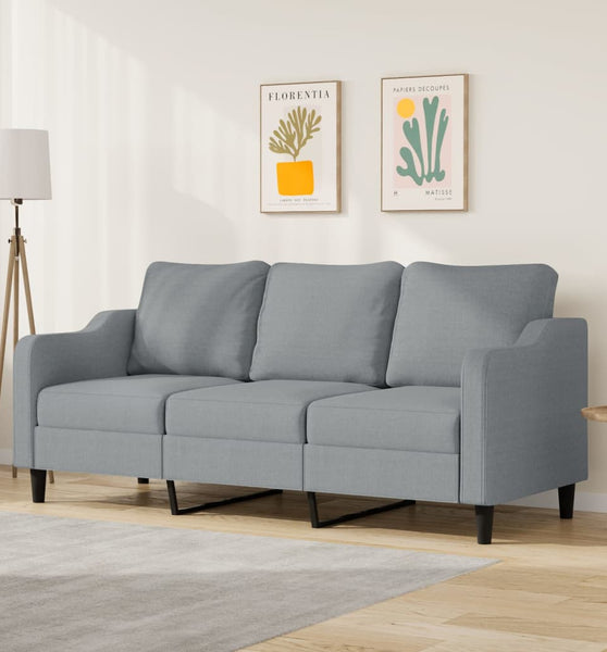 3-Sitzer-Sofa Hellgrau 180 cm Stoff