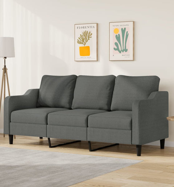 3-Sitzer-Sofa Dunkelgrau 180 cm Stoff