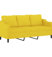 3-Sitzer-Sofa Hellgelb 180 cm Stoff