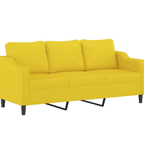 3-Sitzer-Sofa Hellgelb 180 cm Stoff