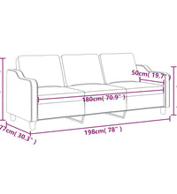 3-Sitzer-Sofa Hellgelb 180 cm Stoff
