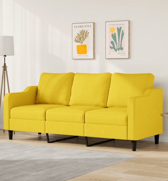 3-Sitzer-Sofa Hellgelb 180 cm Stoff