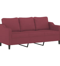 3-Sitzer-Sofa Weinrot 180 cm Stoff