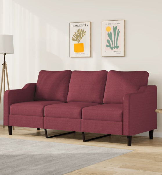 3-Sitzer-Sofa Weinrot 180 cm Stoff