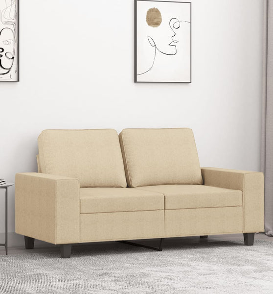 2-Sitzer-Sofa Creme 120 cm Stoff