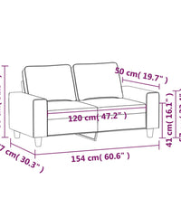 2-Sitzer-Sofa Schwarz 120 cm Stoff