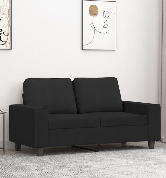 2-Sitzer-Sofa Schwarz 120 cm Stoff