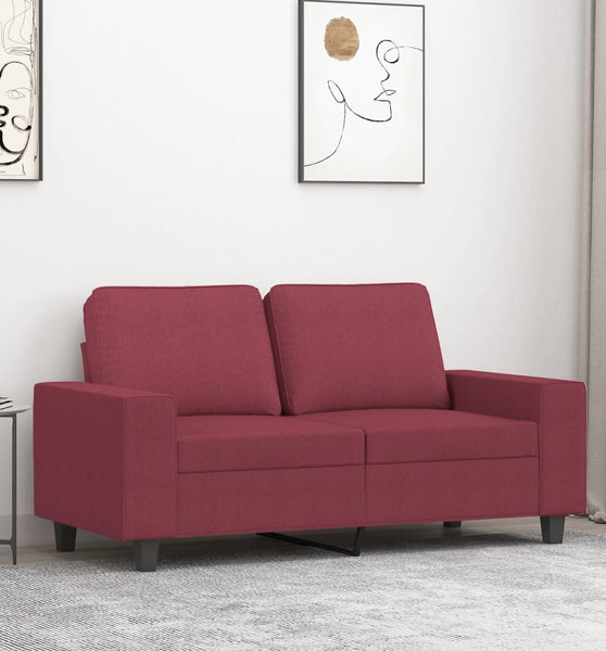 2-Sitzer-Sofa Weinrot 120 cm Stoff