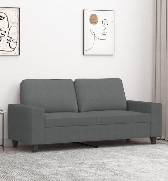 2-Sitzer-Sofa Dunkelgrau 140 cm Stoff