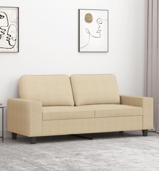 2-Sitzer-Sofa Creme 140 cm Stoff