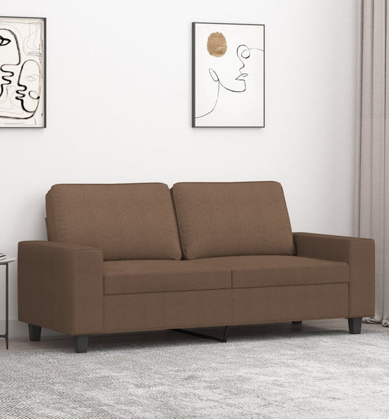 2-Sitzer-Sofa Braun 140 cm Stoff