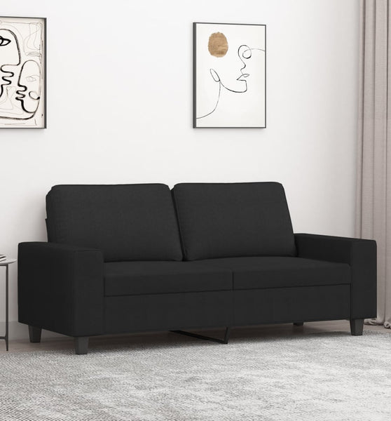 2-Sitzer-Sofa Schwarz 140 cm Stoff