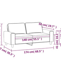 2-Sitzer-Sofa Weinrot 140 cm Stoff