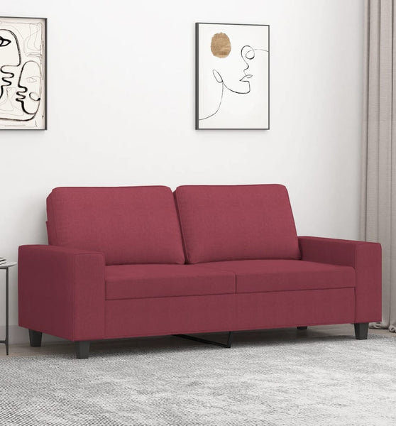 2-Sitzer-Sofa Weinrot 140 cm Stoff