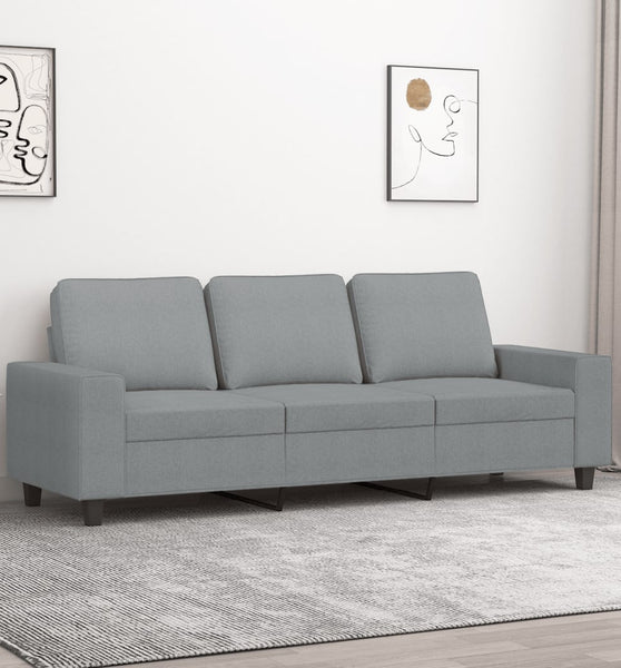 3-Sitzer-Sofa Hellgrau 180 cm Stoff