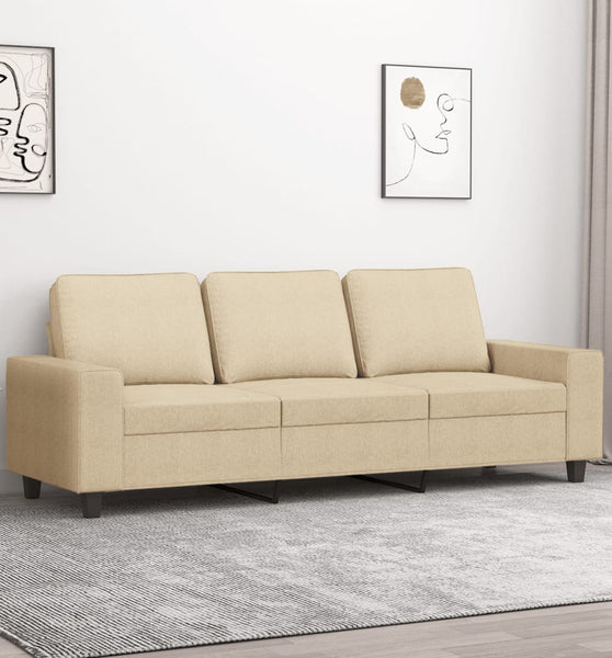 3-Sitzer-Sofa Creme 180 cm Stoff