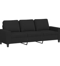 3-Sitzer-Sofa Schwarz 180 cm Stoff