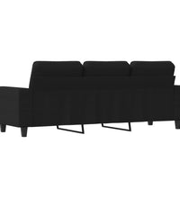 3-Sitzer-Sofa Schwarz 180 cm Stoff