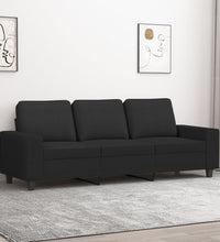 3-Sitzer-Sofa Schwarz 180 cm Stoff