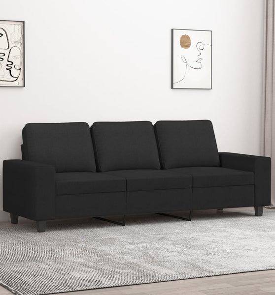3-Sitzer-Sofa Schwarz 180 cm Stoff