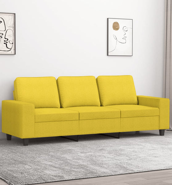 3-Sitzer-Sofa Hellgelb 180 cm Stoff