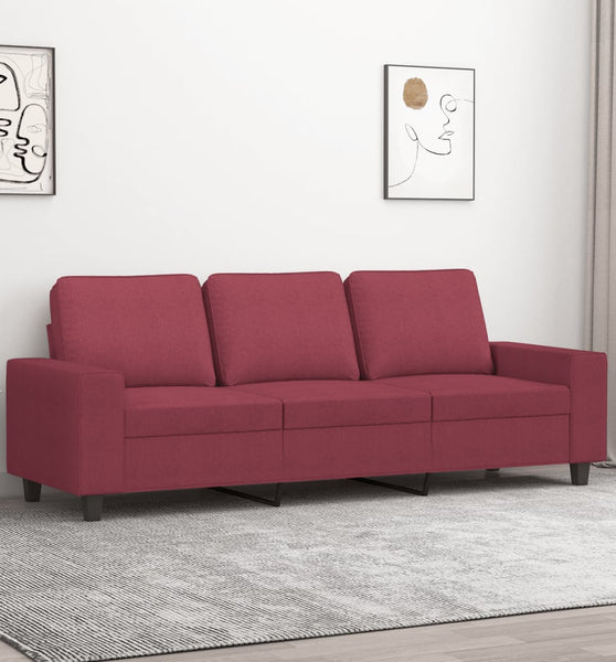3-Sitzer-Sofa Weinrot 180 cm Stoff